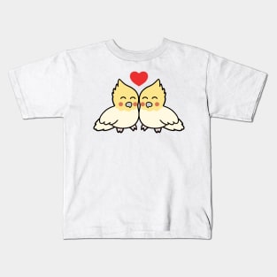 Lutino Pearl Cockatiel Love Kids T-Shirt